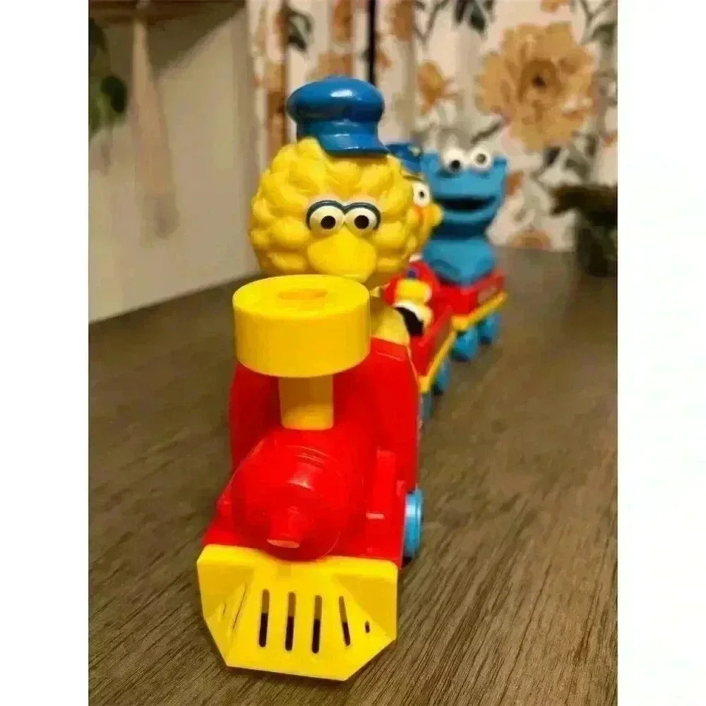 Vintage 1989 ILLCO Sesame Street Wind-Up Train Set Toy Bert, Cookie, Big Bird - Picture 4 of 13